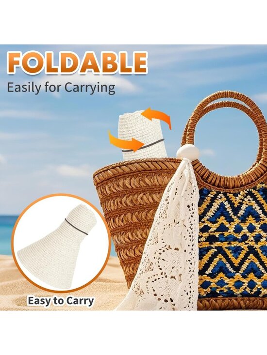 Packable Wide Brim Sun Hat with UPF 80+, Floppy Summer Beach Hat for All